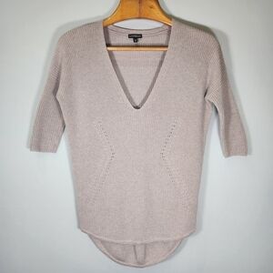 Express Women's V-Neck Sweater - Light Brown 100% Coton